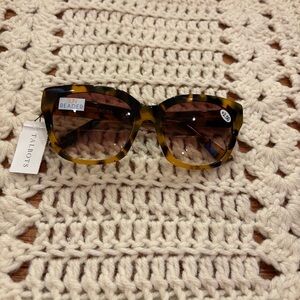 Talbots Brown Tortoise +2.5 Reader Sunglasses New with Tags